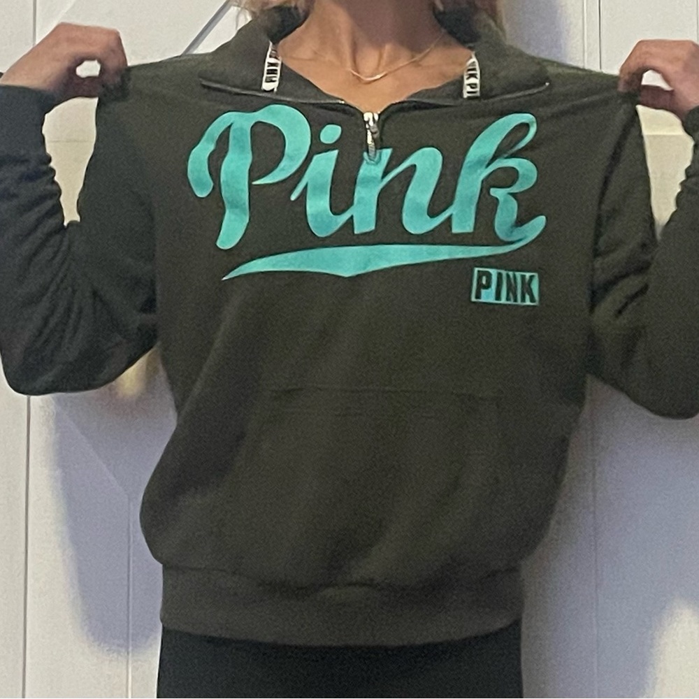 Xs Love pink 1/4 zip pull over